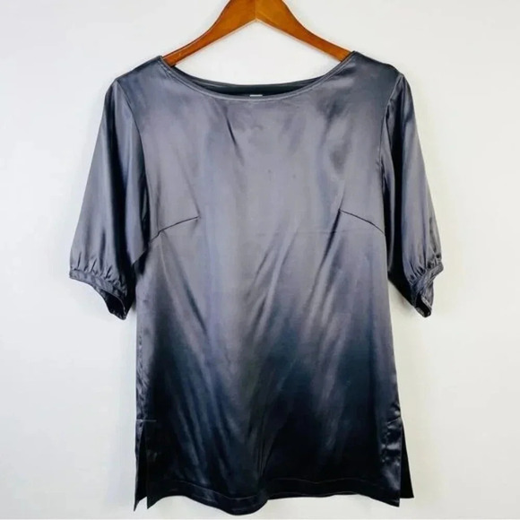 FUTURE PARADISE Gray Silk Tunic Top Size Small - Picture 3 of 6